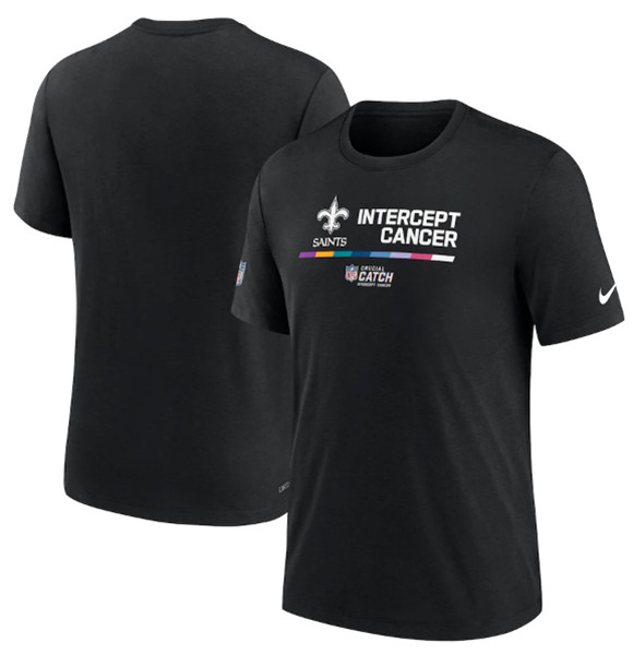 Men's New Orleans Saints Black 2022 Crucial Catch Performance T-Shirt